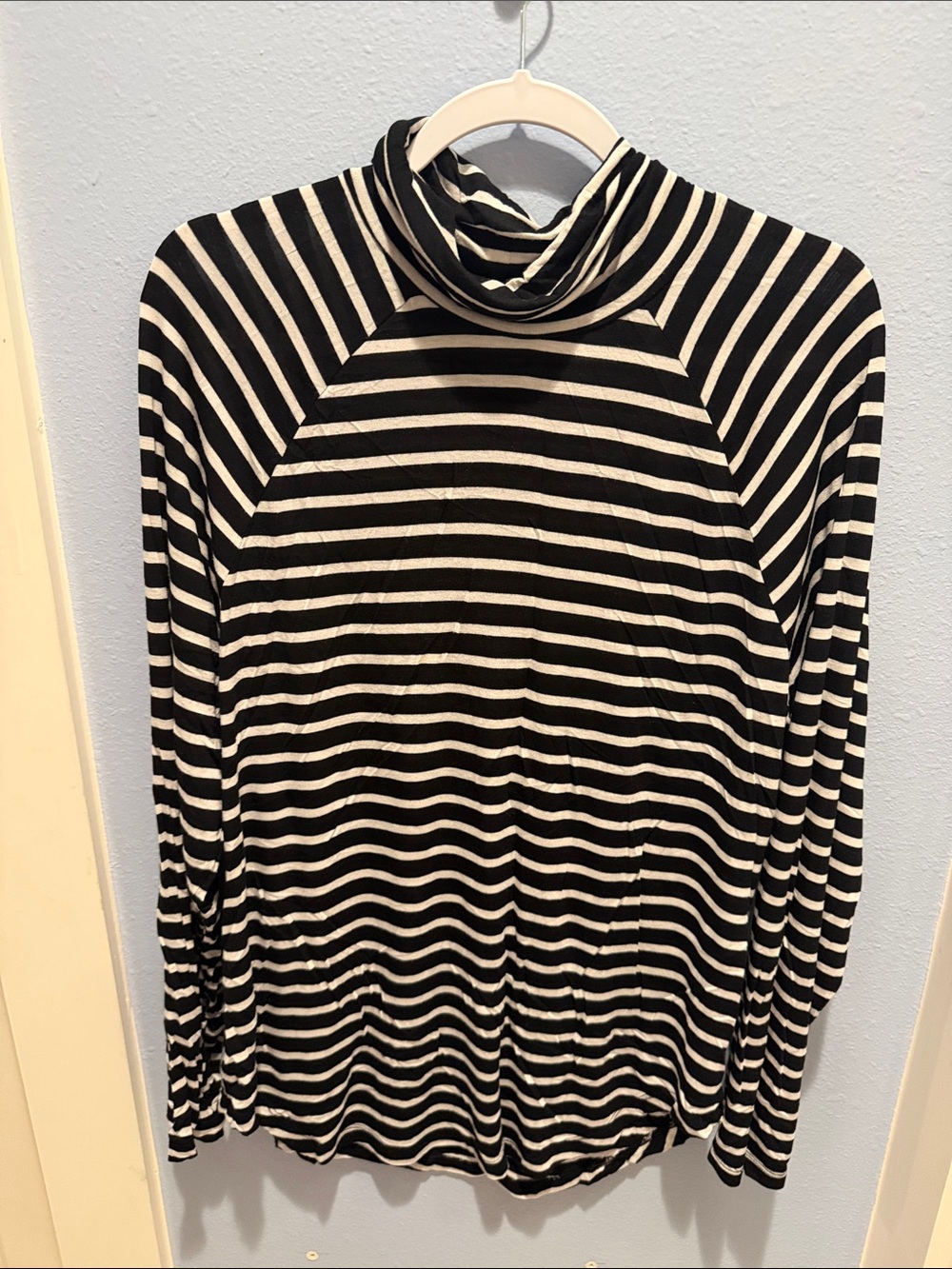 Old Navy Bundle of 3 Black & White Striped/Plum Turtleneck & Sweater